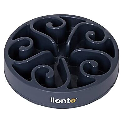 lionto Anti-svälj skål för hundar & katter, Ø 20 cm, höjd 5 cm, rymmer upp till 450 g, halkfri matskål i livsmedelssäker plast, diskmaskinssäker upp till 100°, grå lionto Anti-svälj skål för hundar & katter, Ø 20 cm, höjd 5 cm, rymmer upp till 450 g, halkfri matskål i livsmedelssäker plast, diskmaskinssäker upp till 100°, grå