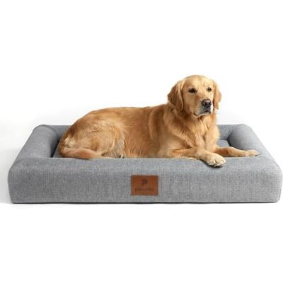 Peluvio Kibi Ortopedisk Hundsäng med Memoryskum, Platt Hundbädd utan Kanter, Tvättbart och Avtagbart Överdrag, Halkfri Botten, Tryckavlastande och Ledvänlig Hundmadrass, (Grå, 120 x 80 x 15 cm) Peluvio Kibi Ortopedisk Hundsäng med Memoryskum, Platt Hundbädd utan Kanter, Tvättbart och Avtagbart Överdrag, Halkfri Botten, Tryckavlastande och Ledvänlig Hundmadrass, (Grå, 120 x 80 x 15 cm)