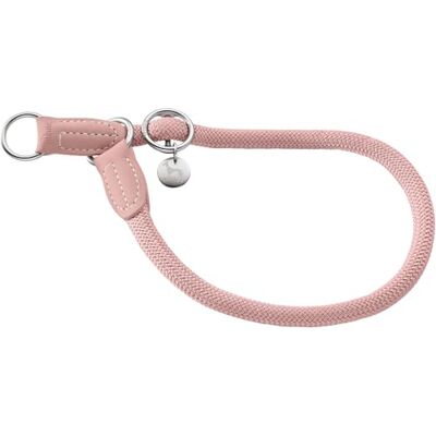 Hunter Malibu dressyrhals av rep med polyamidkärna, steglöst justerbar träningshals med stoppring och konstläder mössor för vardag och träning, färg delikat rosa, storlek 45 Hunter Malibu dressyrhals av rep med polyamidkärna, steglöst justerbar träningshals med stoppring och konstläder mössor för vardag och träning, färg delikat rosa, storlek 45