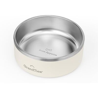 Grandties rostfritt stål graverad husdjursskål återanvändbar BPA-fri isolerade katt- och hundskålar stor slitstark halkfri spillsäker hundskål utomhus hund vattenskål (1,27 uns, elfenbensvit) Grandties rostfritt stål graverad husdjursskål återanvändbar BPA-fri isolerade katt- och hundskålar stor slitstark halkfri spillsäker hundskål utomhus hund vattenskål (1,27 uns, elfenbensvit)