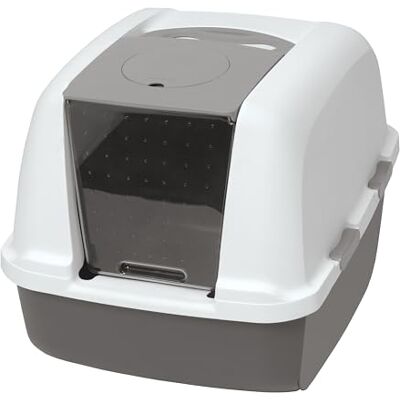 catit 50695 Jumbo Hooded Cat Pan Kattlåda med Kolfilter, 57 x 46 x 43 cm, Grå catit 50695 Jumbo Hooded Cat Pan Kattlåda med Kolfilter, 57 x 46 x 43 cm, Grå