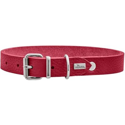 Hunter hundhalsband Grenada av läder, färg: röd, handgjord i Tyskland, för träning och vardag, robust, bekväm, enkel, elegant design, storlek: XS, omkrets: 24–28 cm Hunter hundhalsband Grenada av läder, färg: röd, handgjord i Tyskland, för träning och vardag, robust, bekväm, enkel, elegant design, storlek: XS, omkrets: 24–28 cm