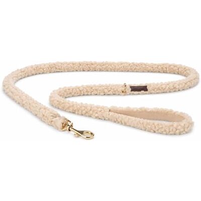 Flamingo Hundkoppel – koppel – 1,3 m x 20 mm – Pookie beige – fleece – beslag glänsande guld Flamingo Hundkoppel – koppel – 1,3 m x 20 mm – Pookie beige – fleece – beslag glänsande guld
