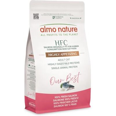 almo nature HFC Our Best – Välsmakande Bitar för vuxna katter – färsk lax, monoprotein – mänsklig kvalitet, glutenfri – 1,2 kg almo nature HFC Our Best – Välsmakande Bitar för vuxna katter – färsk lax, monoprotein – mänsklig kvalitet, glutenfri – 1,2 kg
