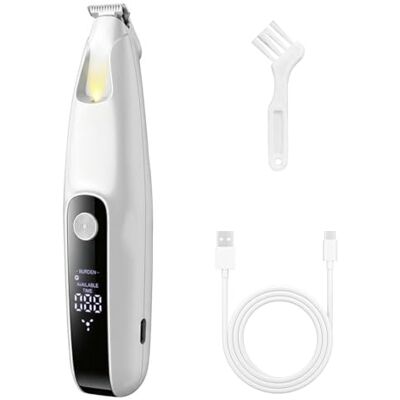 Carehabi Tasstrimmer för hundar med LED, tyst hundklippare med display, uppladdningsbar tass trimmer för tassar, ögon, öron, ansikte Carehabi Tasstrimmer för hundar med LED, tyst hundklippare med display, uppladdningsbar tass trimmer för tassar, ögon, öron, ansikte