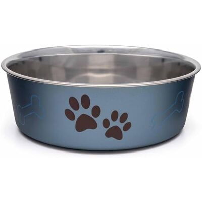 Loving Pets – Bella-skålar – hundmats och vattenskål, utan spetsar, i rostfritt stål, husdjursskål, halkfri och spillsäker (stor, Blueberry Blue) Loving Pets – Bella-skålar – hundmats och vattenskål, utan spetsar, i rostfritt stål, husdjursskål, halkfri och spillsäker (stor, Blueberry Blue)