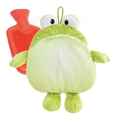 NICI Varmvattenflaska Groda Frowin 300 ml, 34 cm, grön, kärleksfullt utformad, gosig värmande leksak och söt present till familj och vänner, värmepåse 62969 NICI Varmvattenflaska Groda Frowin 300 ml, 34 cm, grön, kärleksfullt utformad, gosig värmande leksak och söt present till familj och vänner, värmepåse 62969