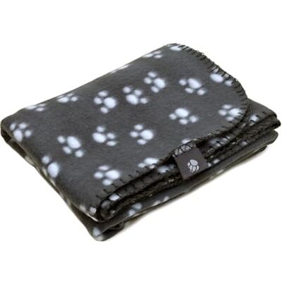 Danish Design Essentials Polar hundfilt träkol 75 x 100 cm – tassavtrycksmönster, mjuk och maskintvättbar filt för hundar Danish Design Essentials Polar hundfilt träkol 75 x 100 cm – tassavtrycksmönster, mjuk och maskintvättbar filt för hundar