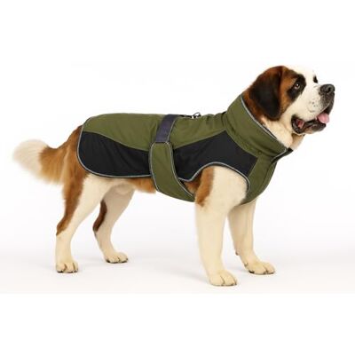 Flamingo Eisberg vinterkappa khaki och mörkblå storlek 80 cm (A: 80 cm, B: 66 cm, C: 89–100,5 cm) perfekt för Grand danois, irländsk greyhoud, Newfoundland, Leonberger & Saint-Bernard Flamingo Eisberg vinterkappa khaki och mörkblå storlek 80 cm (A: 80 cm, B: 66 cm, C: 89–100,5 cm) perfekt för Grand danois, irländsk greyhoud, Newfoundland, Leonberger & Saint-Bernard