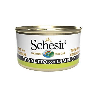 Schesir Cat Jelly tonfisk med guldmakrill, kattmat våt i gelé, 24 burkar x 85 g Schesir Cat Jelly tonfisk med guldmakrill, kattmat våt i gelé, 24 burkar x 85 g