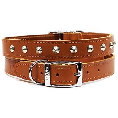 Ancol Arv läder sömnad/dubbade halsband solbränna 35 cm/14 tum Sz 2, 35 cm, SOLBRÄNNA Ancol Arv läder sömnad/dubbade halsband solbränna 35 cm/14 tum Sz 2, 35 cm, SOLBRÄNNA