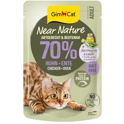 GimCat Near Nature kyckling & anka – spannmålsfritt våtfoder för katter från den 7:e Månad med artlämplig och beutenaher recept – 16 påsar (16 x 85 g) GimCat Near Nature kyckling & anka – spannmålsfritt våtfoder för katter från den 7:e Månad med artlämplig och beutenaher recept – 16 påsar (16 x 85 g)