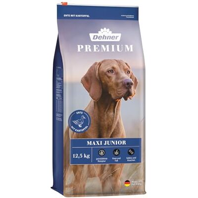 Dehner Premium hundkjol foder Maxi Junior, anka och lam med potatis, 12,5 kg Dehner Premium hundkjol foder Maxi Junior, anka och lam med potatis, 12,5 kg