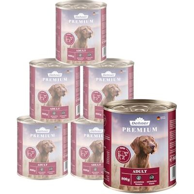 Dehner Premium Adult 2582229 Hundmat, Paket med 6, 800 g Dehner Premium Adult 2582229 Hundmat, Paket med 6, 800 g