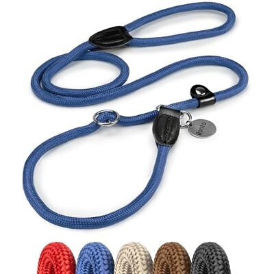 lionto Robust retrieverkoppel för hundar i alla storlekar, snabb att ta på, koppel & halsband i ett, 170 cm, pälsvänlig lina med integrerat stopp, vegansk, blå lionto Robust retrieverkoppel för hundar i alla storlekar, snabb att ta på, koppel & halsband i ett, 170 cm, pälsvänlig lina med integrerat stopp, vegansk, blå