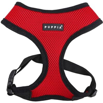 Puppia Hundsele för små och medelstora hundar – supermjuk i många färger – kan även användas som valpsele – antidragsele för hundar, röd, M Puppia Hundsele för små och medelstora hundar – supermjuk i många färger – kan även användas som valpsele – antidragsele för hundar, röd, M