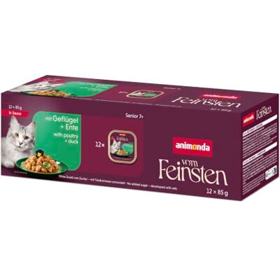 animonda Vom Feinsten animonda från finaste premium senior kattmat våt fjäderfä anka i sås (12 x 85 g), högkvalitativ katt våt mat utan socker animonda Vom Feinsten animonda från finaste premium senior kattmat våt fjäderfä anka i sås (12 x 85 g), högkvalitativ katt våt mat utan socker