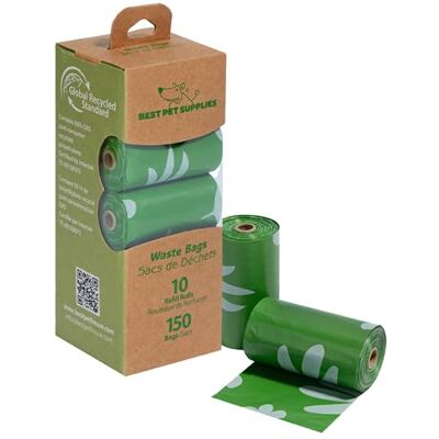 Best Pet Supplies Bästa husdjurstillbehör, bajspåsar för hundar, 50 % återvunnet innehåll Doftande, 50 % återvunnen plast efter konsument, läckagesäker, lättrivna perforeringar, tjocka väskor, passar standardhållare Best Pet Supplies Bästa husdjurstillbehör, bajspåsar för hundar, 50 % återvunnet innehåll Doftande, 50 % återvunnen plast efter konsument, läckagesäker, lättrivna perforeringar, tjocka väskor, passar standardhållare
