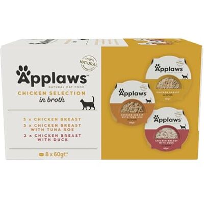 Applaws Premium katt våt mat kruka, kyckling urval i buljong, 60 g kruka (60 g x 32 krukor) Applaws Premium katt våt mat kruka, kyckling urval i buljong, 60 g kruka (60 g x 32 krukor)