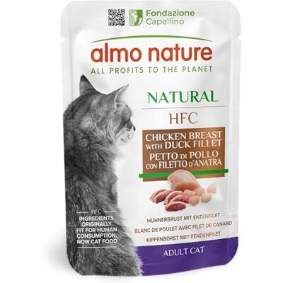 almo nature HFC Natural kycklingbröst med ankfilé, kattmat, våt 24-pack (24 x 55 g), 1-pack (1 x 1 700 kg) almo nature HFC Natural kycklingbröst med ankfilé, kattmat, våt 24-pack (24 x 55 g), 1-pack (1 x 1 700 kg)