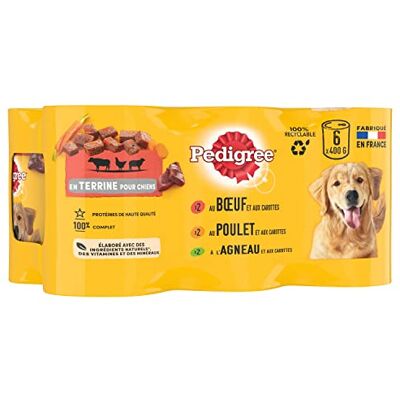 Pedigree Hundmat terrinlådor för vuxna hundar 3 sorter 4 x (6 x 400 g) Pedigree Hundmat terrinlådor för vuxna hundar 3 sorter 4 x (6 x 400 g)