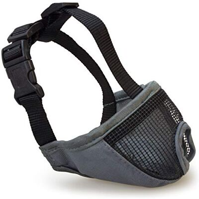 Arquivet Munstycke för hundar med kort nos- Hundmunstycken Andas och mot bett Polyester Plastklämma Storlek XS-S/23 cm, Grå Arquivet Munstycke för hundar med kort nos- Hundmunstycken Andas och mot bett Polyester Plastklämma Storlek XS-S/23 cm, Grå