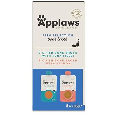 Applaws 100% naturlig våt kattmat – urval av fisksoppor, i 85 g pippåsar Applaws 100% naturlig våt kattmat – urval av fisksoppor, i 85 g pippåsar