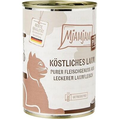MjAMjAM premium våtfoder för katter ren köttnjutning läcker rent lamm, 6 st (6 x 400 g), spannmålsfri med extra kött MjAMjAM premium våtfoder för katter ren köttnjutning läcker rent lamm, 6 st (6 x 400 g), spannmålsfri med extra kött