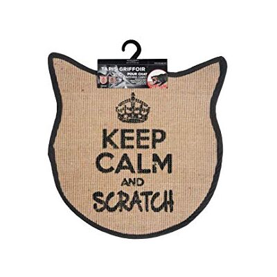 Wouapy Repmatta för katter – klösmatta av sisal – design och trend – texten Keep Calm and Scratch – grå antracit 55 x 31 x 0,7 cm Wouapy Repmatta för katter – klösmatta av sisal – design och trend – texten Keep Calm and Scratch – grå antracit 55 x 31 x 0,7 cm