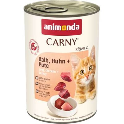 Animonda Carny Kitten Våt Foder för Kattungar - Nötkött, Kyckling & Kalkon - 400g Animonda Carny Kitten Våt Foder för Kattungar - Nötkött, Kyckling & Kalkon - 400g