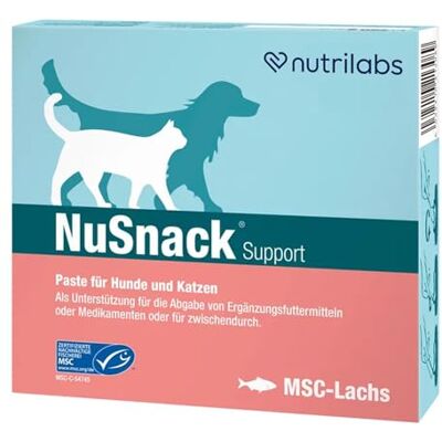 NutriLabs NuSnack® Hundar & Katter Snacks 25 påsar à 10 g – dispenseringshjälpsmellanmål för hundar och katter – godis med laxsmak – behandlar för katter och hundar för medicin etc. NutriLabs NuSnack® Hundar & Katter Snacks 25 påsar à 10 g – dispenseringshjälpsmellanmål för hundar och katter – godis med laxsmak – behandlar för katter och hundar för medicin etc.