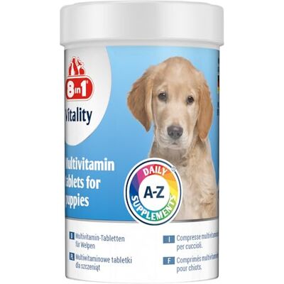 8in1 multivitamin tabletter Puppy – för kosttillskott för valpar, 1 burk (100 tabletter) 8in1 multivitamin tabletter Puppy – för kosttillskott för valpar, 1 burk (100 tabletter)