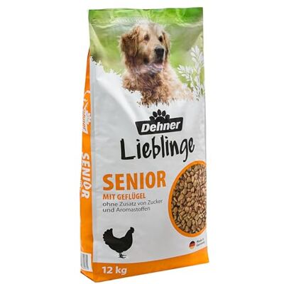 Dehner Hundfoder Senior, torrfoder, för äldre hundar, fjäderfä, 12 kg Dehner Hundfoder Senior, torrfoder, för äldre hundar, fjäderfä, 12 kg