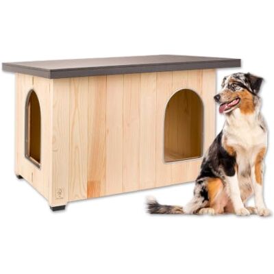 Ferplast Hundkennel i trä utomhus med 2 ingångar – isolerat hundhus med skjutdörr, väderbeständig, upphöjt golv, medelstora hundar, 95 x 65 x 62,5 cm Ferplast Hundkennel i trä utomhus med 2 ingångar – isolerat hundhus med skjutdörr, väderbeständig, upphöjt golv, medelstora hundar, 95 x 65 x 62,5 cm