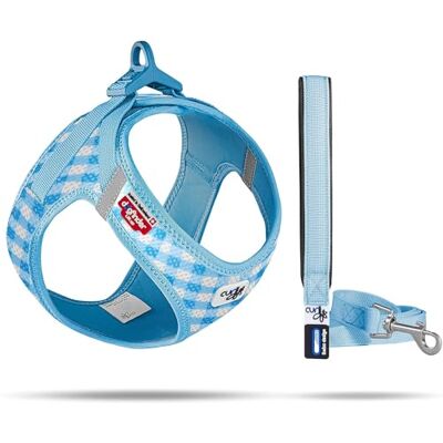 Curli Vest sele Clasp Air-mesh SkyBlue-Caro S & koppel M Curli Vest sele Clasp Air-mesh SkyBlue-Caro S & koppel M
