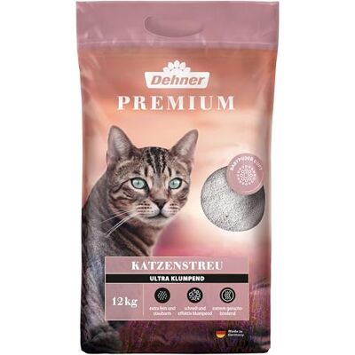 Dehner Premium kattsand, klumpande ultra, babypulver, 12 kg Dehner Premium kattsand, klumpande ultra, babypulver, 12 kg
