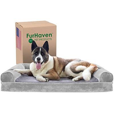 Furhaven Infused Gel Cooling Gel Memory Foam Top säng för hundar och katter Furhaven Infused Gel Cooling Gel Memory Foam Top säng för hundar och katter