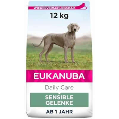 Eukanuba Daily Care Sensitive Joints hundfoder – torrfoder för hundar med ledbesvär – specialfoder lämplig för alla vuxna raser, 12 kg Eukanuba Daily Care Sensitive Joints hundfoder – torrfoder för hundar med ledbesvär – specialfoder lämplig för alla vuxna raser, 12 kg