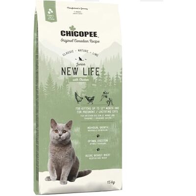 Chicopee CNL JUNIOR New Life Chicken 15 kg torrfoder för katter av Bosch kattmat kanadensiskt recept Tillverkad i Tyskland Ett varumärke från Bosch djurfoder Chicopee CNL JUNIOR New Life Chicken 15 kg torrfoder för katter av Bosch kattmat kanadensiskt recept Tillverkad i Tyskland Ett varumärke från Bosch djurfoder
