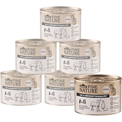 Dehner Fine Nature kattmat, livsmedelskvalitet, kalv, 6 x 200 g (1,2 kg) Dehner Fine Nature kattmat, livsmedelskvalitet, kalv, 6 x 200 g (1,2 kg)