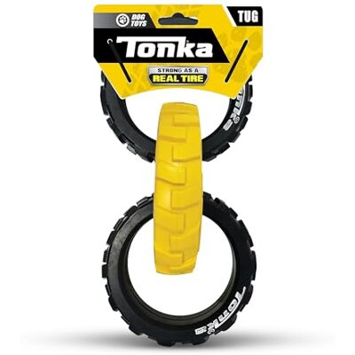 Tonka Nerf Dog Gummihundleksak med 3 ringar, lätt, hållbar och vattentät, 10,5 tum, för medelstora/stora raser, enkel enhet, gul/svart Tonka Nerf Dog Gummihundleksak med 3 ringar, lätt, hållbar och vattentät, 10,5 tum, för medelstora/stora raser, enkel enhet, gul/svart