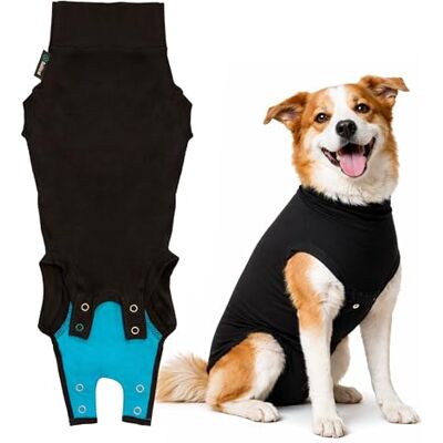 Suitical Recovery Suit Dog, Hund Kropp efter Operation, Svart, L Suitical Recovery Suit Dog, Hund Kropp efter Operation, Svart, L