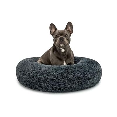 lionto Donutsäng för hundar och katter, fluffig rund bädd för små & stora husdjur, Ø 70 cm, mjuk kattsäng i gosig plysch, hundkudde med extra tjock stoppning, mörkgrå lionto Donutsäng för hundar och katter, fluffig rund bädd för små & stora husdjur, Ø 70 cm, mjuk kattsäng i gosig plysch, hundkudde med extra tjock stoppning, mörkgrå