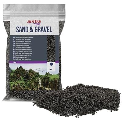 Amtra Croci kvarts sand keramik svart naturlig kvarts sand sötvatten havsvatten 1,6-2 mm korn 2 kg Amtra Croci kvarts sand keramik svart naturlig kvarts sand sötvatten havsvatten 1,6-2 mm korn 2 kg