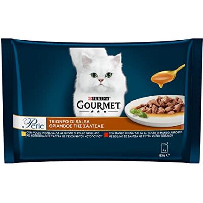 Gourmet Purina Katt fuktiga pärlor, kattsås triumf med nötkött, kyckling 48 kuvert à 85 g vardera (förpackning med 48 x 85 g) Gourmet Purina Katt fuktiga pärlor, kattsås triumf med nötkött, kyckling 48 kuvert à 85 g vardera (förpackning med 48 x 85 g)