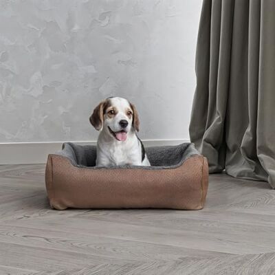 Italian Bed Linen Hund- och kattbädd Kärlek, vändbar enfärgad 4 årstider säng i oxfordtyg och termiskt fleecefoder, kudde 44 x 34 cm – brungrå Italian Bed Linen Hund- och kattbädd Kärlek, vändbar enfärgad 4 årstider säng i oxfordtyg och termiskt fleecefoder, kudde 44 x 34 cm – brungrå