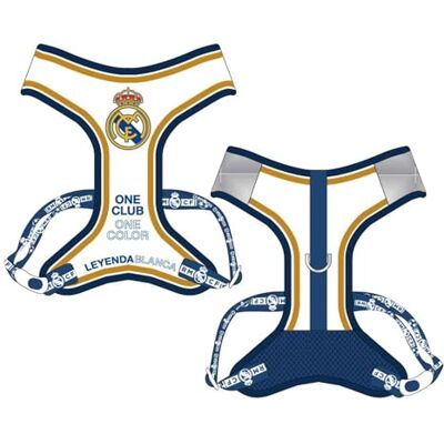 CERDÁ LIFE'S LITTLE MOMENTS Real Madrid officiell och bekväm justerbar hundsele Real Madrid säker och robust hundsele för promenader med stil och skydd CERDÁ LIFE'S LITTLE MOMENTS Real Madrid officiell och bekväm justerbar hundsele Real Madrid säker och robust hundsele för promenader med stil och skydd