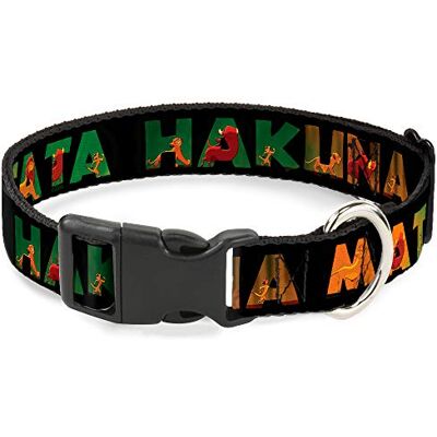 Buckle-Down Buckle Down Hakuna Matata svart/lejon kung scener plast klämma halsband Buckle-Down Buckle Down Hakuna Matata svart/lejon kung scener plast klämma halsband