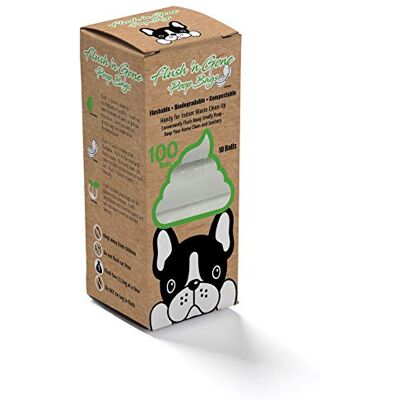 PetBro Flush 'n Gone Poop Bag 10 rolls (100 Bags) Biodegradable, Compostable, Flushable Poop Bags for Better Environment PetBro Flush 'n Gone Poop Bag 10 rolls (100 Bags) Biodegradable, Compostable, Flushable Poop Bags for Better Environment