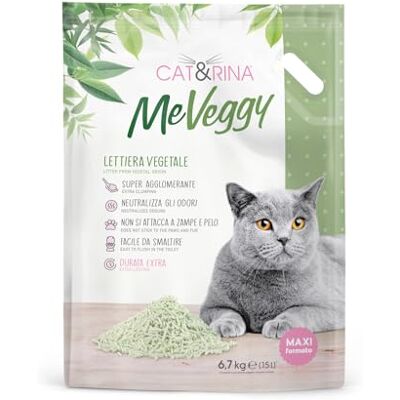 CAT&RINA MeVeggy Vegetabilisk kattsand 15 L. Klumpbildande sand, kan kastas i organiskt avfall eller i toaletten. Neutraliserar lukter CAT&RINA MeVeggy Vegetabilisk kattsand 15 L. Klumpbildande sand, kan kastas i organiskt avfall eller i toaletten. Neutraliserar lukter